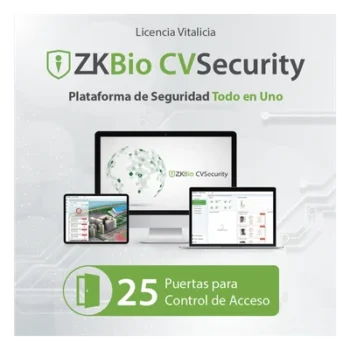 Licencia de Software / Control de Acceso / 25 Puertas / Vitalicia / Biométricos Green Label / ZKBio CVSecurity