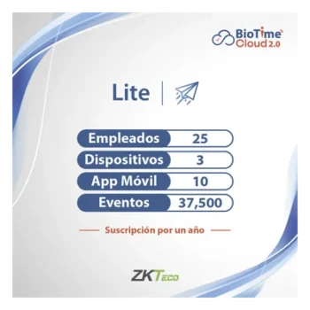 Licencia de software en la nube / 25 usuarios / 3 dispositivos / Procesamiento AWS / Dashboard en tiempo real / Cifrado TLS 1.2