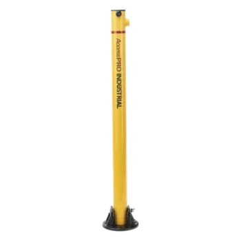 Bolardo Retráctil / Acero de Alta Resistencia / 60 x 900 mm / Llave de Seguridad / Bandas Reflejantes / Uso Exterior