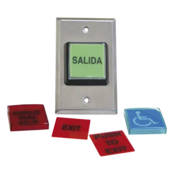 Botón de Salida / Placas Intercambiables Español/Inglés / LED 12 VCC / NO/NC / Acero Inoxidable / ADA