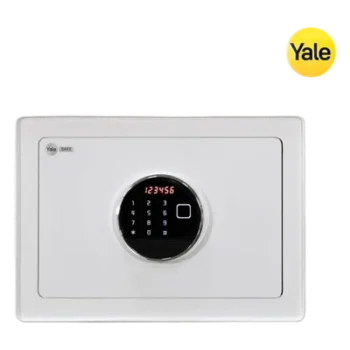 Caja Fuerte Electrónica / Apertura Biométrica, Código y Llave / Puerta Acero 4 mm / 2 Bulones 20 mm / 50 Huellas / Alarma Intrusión / Luz Interna LCD