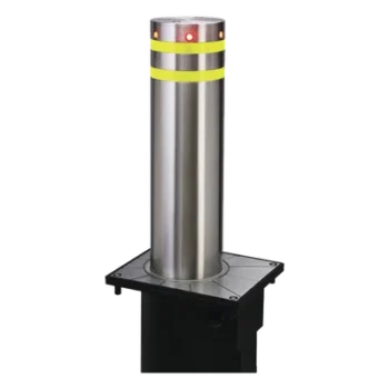 Bolardo Neumático / Acero Inoxidable 304 / Diámetro 220 mm / Altura 750 mm / Elevación 3-5 s / Resistencia Impacto 250,000 J / LED Rojo / 100 Ciclos/Hora