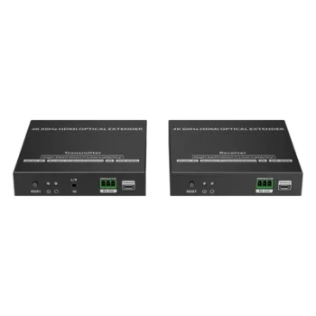 Extensor HDMI por Fibra Óptica / 4K@60Hz / Alcance 40 km (131,233 ft) / HDMI 2.0 / HDCP 2.2 / IR Bidireccional / RS-232