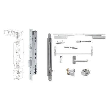 Kit de Cerradura Electrificada / Control de Acceso Integrado / Barra Antipánico / Perfil Angosto / Acero Inoxidable
