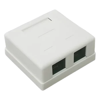 Caja de Pared / 2 Puertos / Cat5e Clase D / RJ11 Telefónico / T568A-B / Superficial