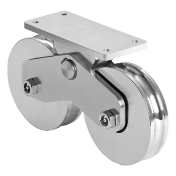 Rueda Doble para Puerta Corrediza / 16 cm (6.3 in) / Capacidad 1920 kg / Canal Tipo U / Acero Galvanizado / Ajustable 50/100 cm