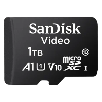 Memoria microSD / 1TB (1024GB) / Alta Resistencia / Videovigilancia 24/7 / Clase 10 / -25°C a 85°C / 3.28 pies