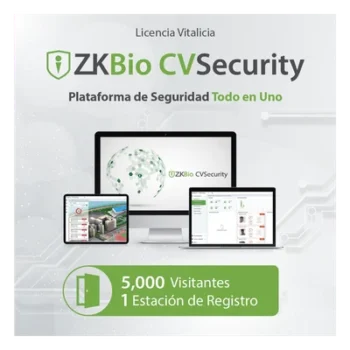 Licencia de software / Gestión de 5,000 visitantes mensuales / 1 estación de registro / Compatible con PDS-3000 / Reemplazo ZKCVLICRE