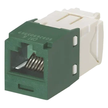 Conector Jack RJ45 / Categoría 6 / 8 Posiciones 8 Cables / Terminación Sin Impacto / Color Verde