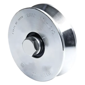 Rueda para Puerta Corrediza / 12 cm / Carga 450 kg / Guía Tipo V / Acero Galvanizado
