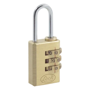Candado de Combinación / Cuerpo Latón 20 mm / Gancho 3 mm / 3 Pasos de Seguridad / Nivel 3 / Discos Programables