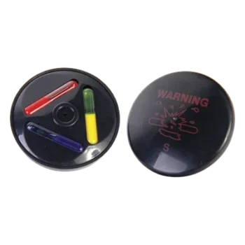 Tag AM para Ropa / Frecuencia 58 kHz / Diámetro 51 mm / Tinta Dual Rojo/Azul / Cobertura 160 a 180 cm / Negro