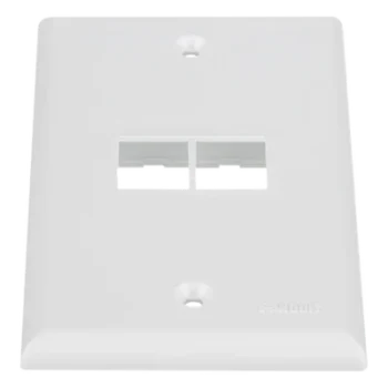 Placa de Pared Vertical / 2 Puertos Keystone / Montaje Vertical / 69.8 x 114.3 mm / 2.75 x 4.5 pulg. / Blanco