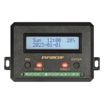 Temporizador Anual / Dos Relevadores / 99 Eventos por Relé / Pantalla LCD / 12-24 VCD / 4.13x2.99x1.3 in