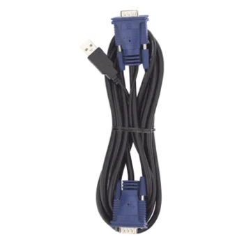 Cable KVM USB / 3 m (9.84 ft) / VGA Coaxial Blindado / Calibre 28 / Núcleos de Ferrita / Doble Sellado