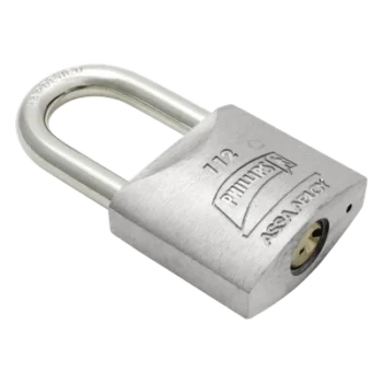 Candado Metálico de Gancho Corto / Acero Cementado Niquelado / Llave PH-32 / 4 Pernos de Combinación / Anti-Palanca / Barreno para Agua