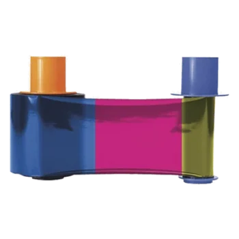 Ribbon para Impresora de Tarjetas / YMCKOK Full Color / Doble Panel Negro / 500 Impresiones / Overlay UV / Dye-Sublimation y Resin