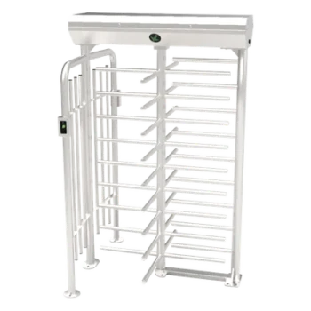 Torniquete de cuerpo completo / Un carril / 25 personas por minuto / Acero inoxidable SUS304 / IP54 / -28°C a 60°C / 4.6 x 4.3 x 7.3 pies