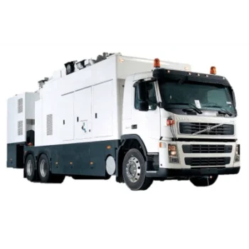 Sistema Móvil de Inspección de Vehículos y Carga / Acelerador Lineal Dual-energía 6/3 MeV / Penetración 320 mm Acero / Discriminación de Materiales / Modo Drive-through 150 Vehículos/hora / Integración LPR, CCR y Radiactividad