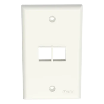 Placa de Pared Vertical / 2 Puertos Keystone / Diseño Plano / 69.8 x 114.3 mm / Blanco Mate