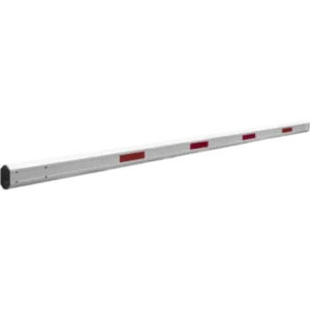 Brazo Telescópico para Barrera / Aluminio / 8 m (26.2 ft) / Bandas Rojas de Alta Visibilidad / Acabado Blanco