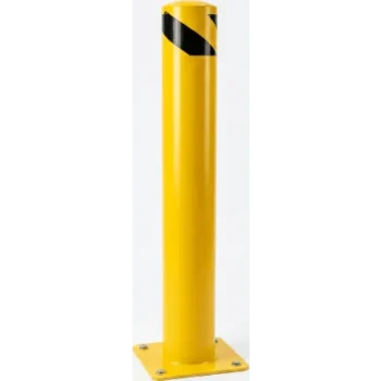 Bolardo Fijo de Acero / Diámetro 114 mm / Altura 910 mm (2.99 ft) / Grosor de Pared 2 mm / Base Soldada 150 x 150 mm / Pintura en Polvo