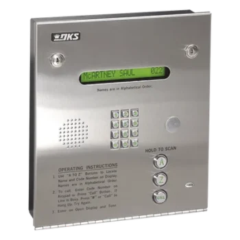 Control de acceso / Gabinete empotrable / 2 puertas / 3000 números telefónicos / 11 dígitos / Directorio LCD / Líneas analógicas y digitales