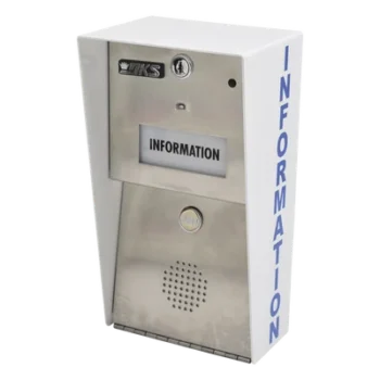 Estación de información / Comunicación full duplex / Línea telefónica analógica, digital o VoIP / Marcación automática 10 u 11 dígitos / Transformador 16 VCA 20 VA incluido