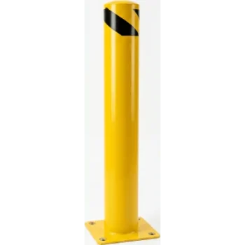 Bolardo Fijo de Acero / Diámetro 114 mm / Altura 1000 mm (3.28 ft) / Grosor de Pared 2 mm / Base Soldada 150 x 150 mm / Pintura en Polvo