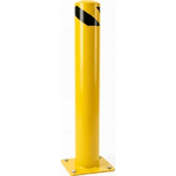 Bolardo Fijo de Acero / Diámetro 114 mm / Altura 1250 mm / Pared 2 mm / Base Soldada 150 x 150 mm / Pintura en Polvo