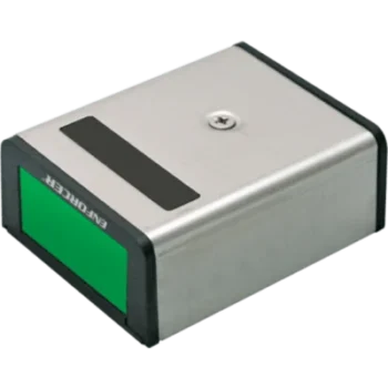 Botón / Interruptor de Liberación de Puerta / Reed Switch de Alta Confiabilidad / Relevador NO/NC/COM / 0.2 A @ 12 VDC / Botón Verde y Rojo Reemplazable / Cubierta de Acero Inoxidable / Terminales de Tornillo / Montaje Bajo Escritori