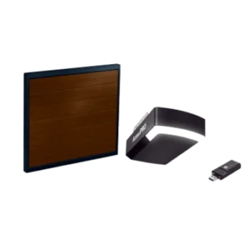 KIT COMPLETO Incluye /Puerta D/ Garage / APDOORB 12x8 Pies / Lisa Linea Central / Imitacion madera / Insulada / Interfase ACCESSWIFI / Motor FS1000M / 1/2HP / Fuerte/Silencioso/Luz LED/Motor DC .