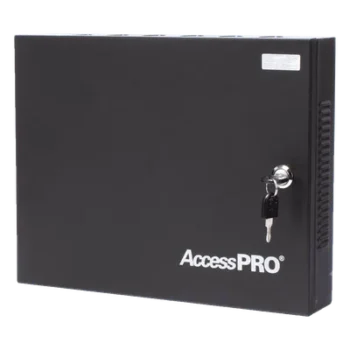 Panel de Control de Acceso 2 Puertas / 30,000 Tarjetas / TCP-IP / Gabinete y Fuente 12VCC 3A / 98.4 ft