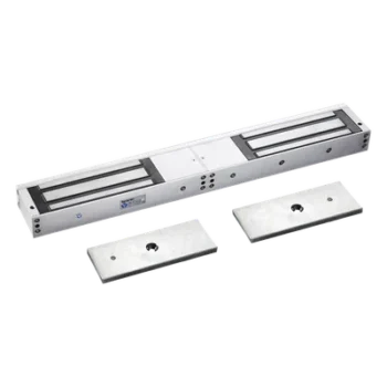 Chapa Magnética Doble para Aplicación en Puertas de Doble Hoja. 1200 lbs(x 2). LED