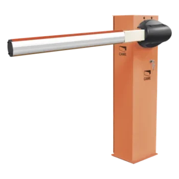 Kit de barrera vehicular CAME G3750 / Gabinete naranja / Incluye mástil de 4 metros sin iluminación / Incluye resorte 001G04060 (Resorte verde)