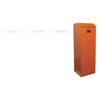 Barrera vehicular izquierda / Soporta brazo de hasta 3 m / Apertura en 1.5 s /Final de carrera ajustable por programación / Movimiento fluido / Diseño elegante color naranja