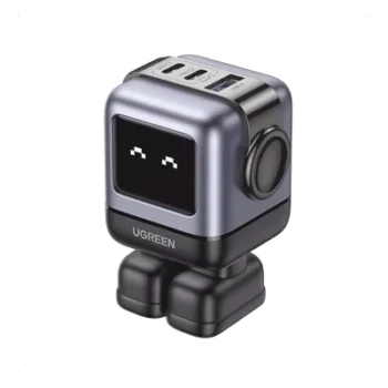 Cargador de Escritorio / 65W / 3 Puertos / 2 USB-C + 1 USB-A / PD 3.0 / QC 4.0 / GaN II / Pantalla LED