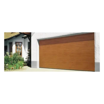 Puerta de Garage Residencial / 18 x 8 pies (5.49 x 2.44 m) / Aislada / Imitación Madera Golden Oak / Estilo Americano / 5 Secciones