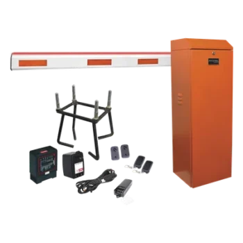 Kit COMPLETO Barrera Izquierda XB NARANJADA / 3M / Iluminacion LED Rojo-Verde / Incluye Sensor de masa, Transformador, Lazo, Ancla, Fotoceldas y 2 Controles Inalámbricos