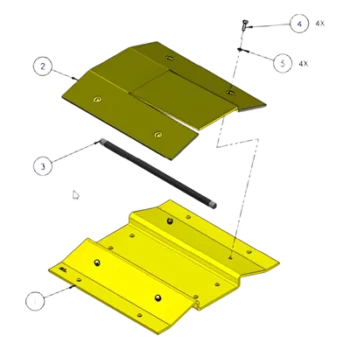 Espaciador para Kits de Picos / 31" w x 3" h x 12.25" d (787 x 76 x 311 mm) / Acero Galvanizado / Cinta Reflectante / Compatible con Barreras 1603-180 y 1603-380