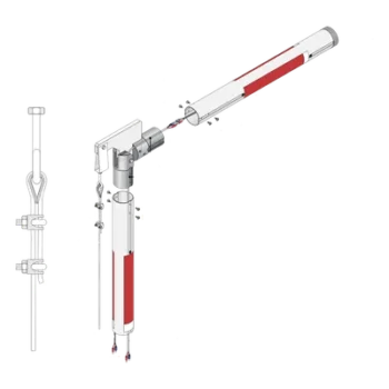 Kit de mástil iluminado de aluminio con Articulación para barreras DKS 1601