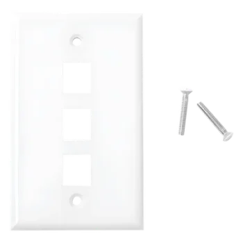 Placa de Pared / 3 Puertos Keystone / Vertical / Termoplástico UL94V-0 / 2.75'x4.52'