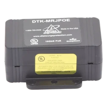Protector PoE / RJ45 Hembra / 10 GbE / PoE y HiPoE / 0.25 x 0.14 x 0.10 ft / -40°C a 70°C