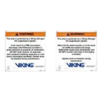 Señalamiento de Advertencia Interior / Sistema de Extinción con Nitrógeno / Aluminio 10' x 10' (254 mm x 254 mm) / UL/CSA y FM / Español