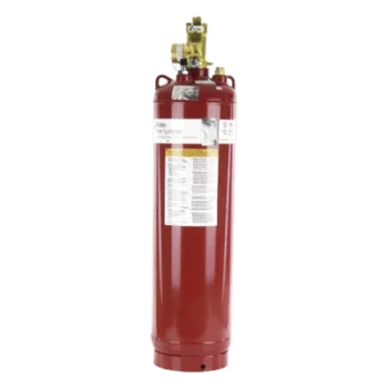 Cilindro con Válvula para Sistema de Agente Limpio / Capacidad 200 lb (90.7 kg) / Indicador de Nivel de Líquido / Acero con Pintura Roja / Aprobación UL ULC FM USCG