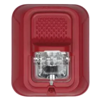 Bocina-estrobo Serie L Farenhyt / Pared / Rojo sin impresión / 12-24 VCD / 15-185 candelas / Compatible con FACP