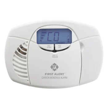 Detector de Monóxido de Carbono / Sensor Electroquímico / Pantalla Digital Retroiluminada / Alimentación por 2 Baterías AA / Alertas Visuales y Sonoras