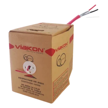Bobina de 305 metros/ Alambre / 2 x 12 AWG / BLINDADO / Color Rojo / FPLR / Para aplicaciones en sistemas de detección contra Incendios / Hecho en México