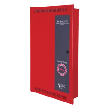 Amplificador de Evacuación por Voz / 125 W / 4 Circuitos de Altavoz Expandibles a 8 / Fuente con Respaldo de Batería / Supervisión 6 Hilos