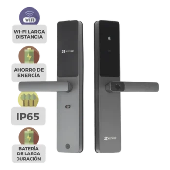 Cerradura Inteligente / Cerrojo Tipo Americano / Wi-Fi y Bluetooth / 50 Huellas / IP65 / -25°C a 70°C / Botón de Timbre